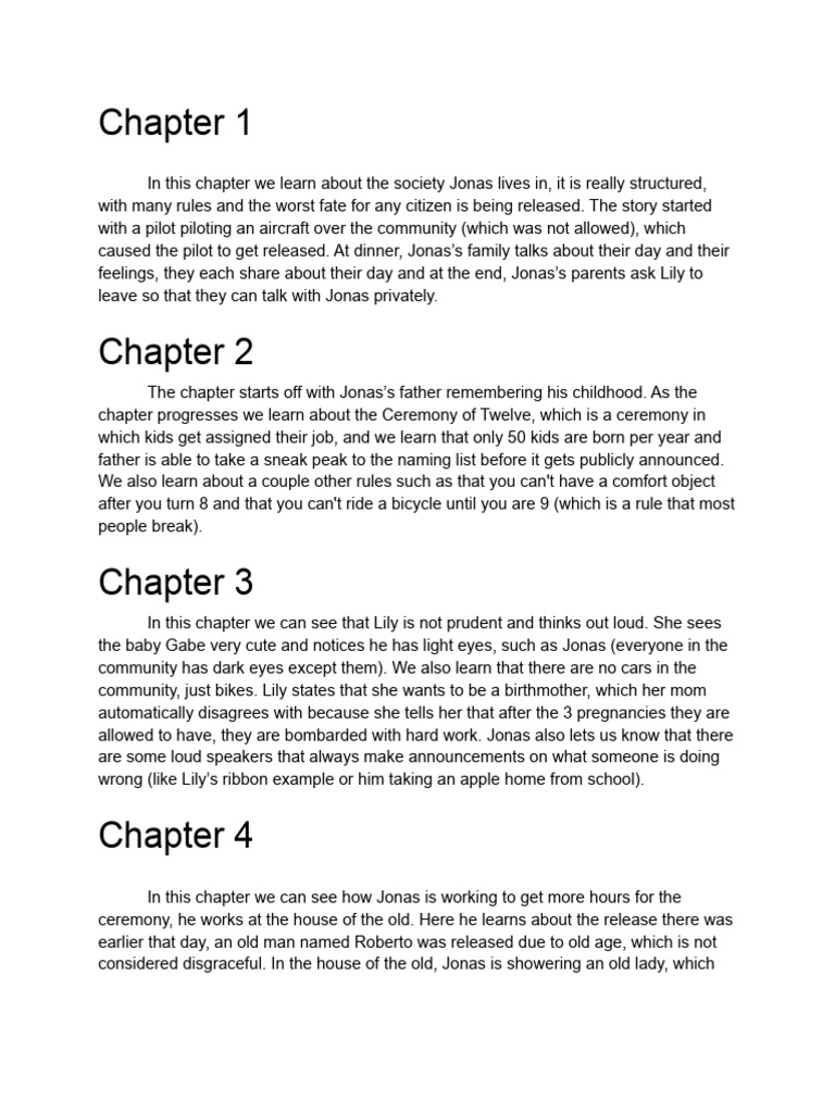 The Giver Book Summary