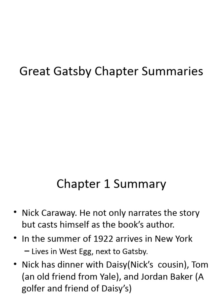 The Great Gatsby Chapter 1