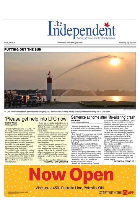 The Independent Serving Petrolia And Central Lambton December 2021 By Ontario Community Newspapers Association Issuu