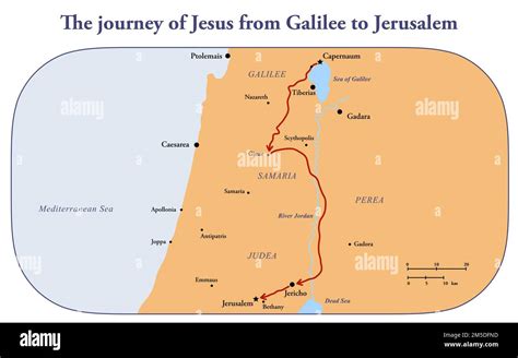 The Journey Of Jesus Christ From Galilee To Jerusalem Stock Photo Alamy