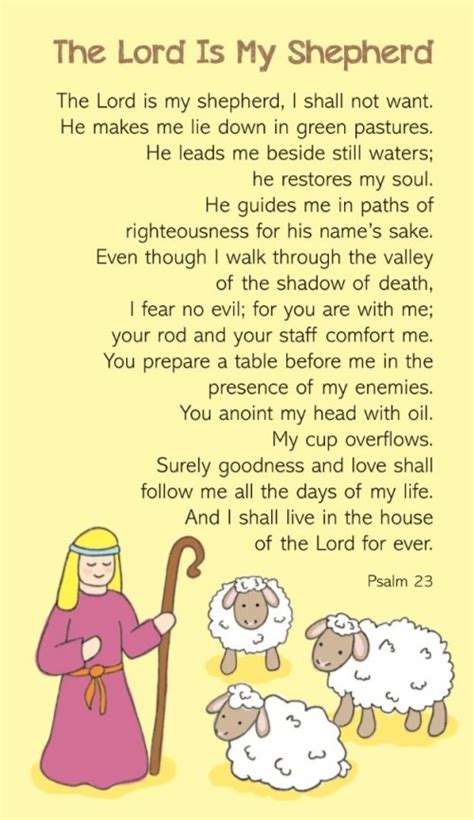 The Lord Is My Shepherd Pack Of 20 Prayer Cards Free Delivery At Eden