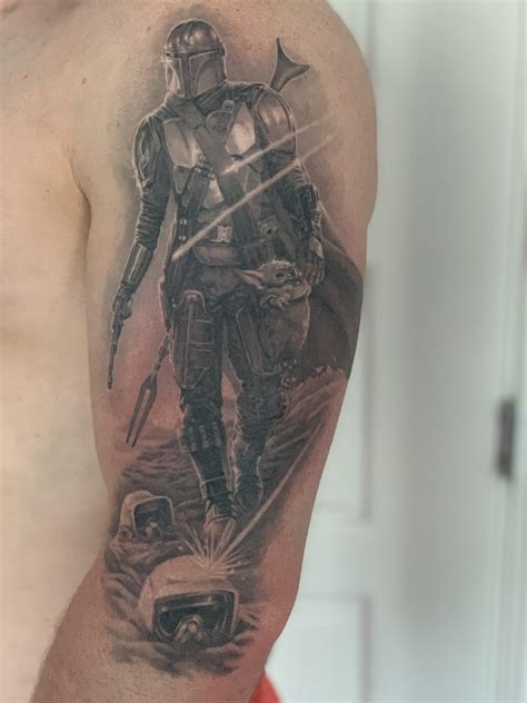 The Mandalorian Done By Josh Eaves At Yarson Tattoo Studio Aberdeen