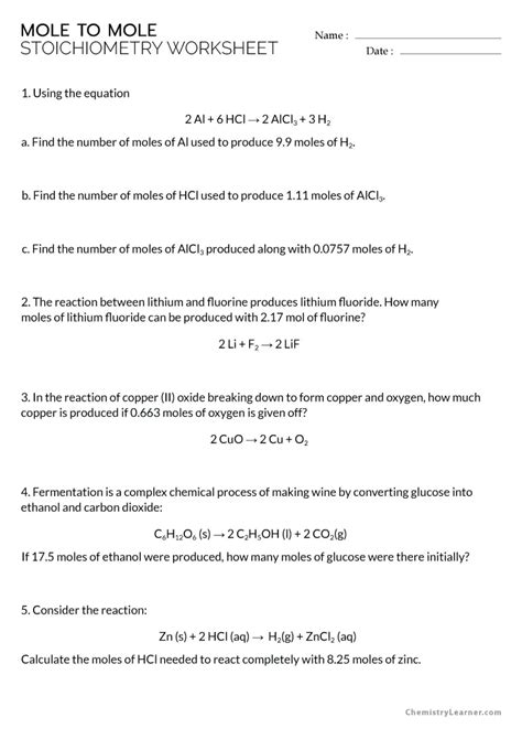 The Mole Chemistry For Grade 10