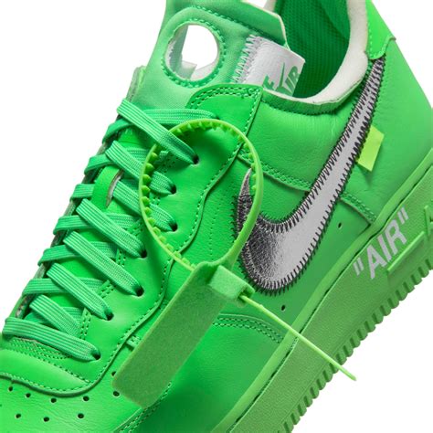 The Off White X Nike Air Force 1 Low Light Green Spark Drops In July
