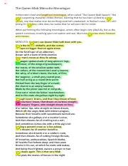 The Queen Mab Mercutio Monologue Dreams In Romeo Juliet Course Hero