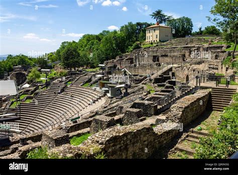 The Roman Ruins Of The Theatre Gallo Romain De Lyon France Stock Photo