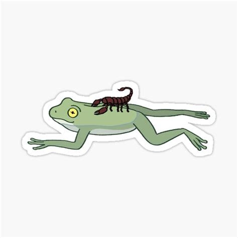 The Scorpion And The Frog Recolour Sticker For Sale By Lordneckbeard Redbubble