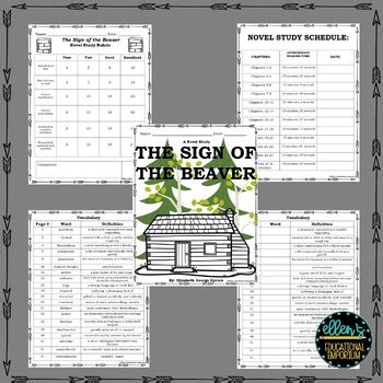 The Sign Of The Beaver Novel Study By Ellen S Educational Emporium The Sign Of The Beaver Novel Study By Ellen S Educational Emporium