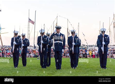 The Us Coast Guard Silent Drill Team Part Of The Honor Guard
