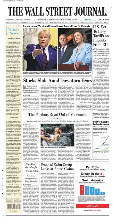 The Wall Street Journal 3 Oct 2019 Wall Street Journal Wall Street