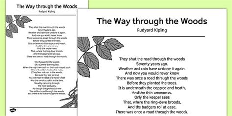The Way Through The Woods By Rudyard Kipling Http Annabelchaffer Com
