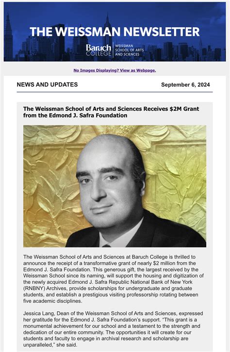 The Weissman Newsletter Weissman School Of Arts And Sciences