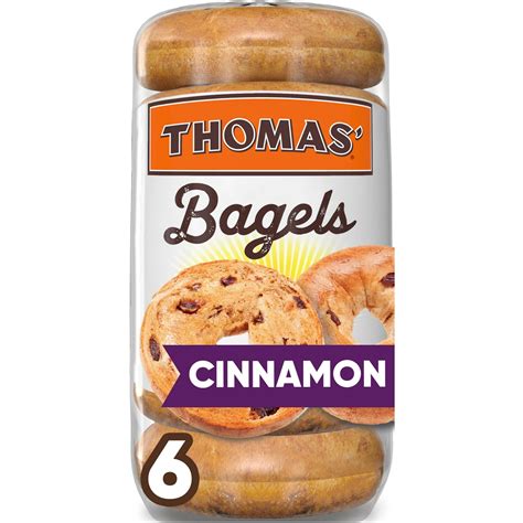 Thomas Cinnamon Raisin Bagels 6 Count Soft Pre Sliced Bagels 20 Oz Pack Of 2 Walmart Com