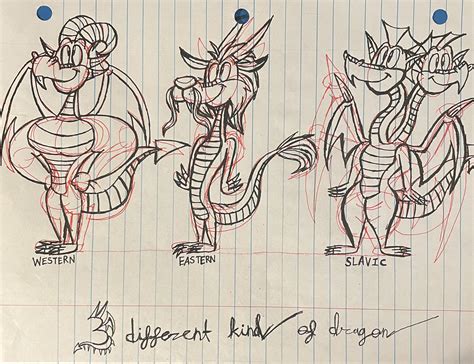 Three Different Kinds Of Dragons R Doodles