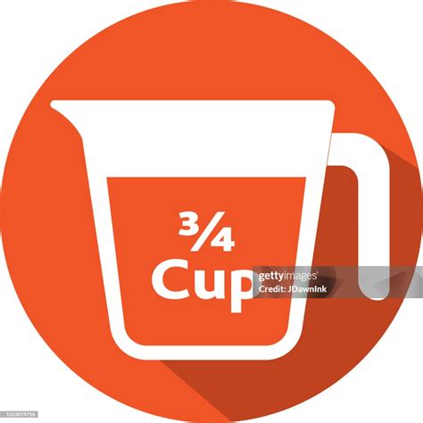 Three Quarters Of A Cup Measurement In Measuring Cup For Cooking Icon