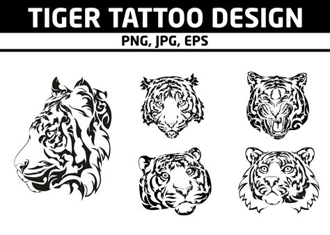Tiger Face Tattoo Design Bundles Graphic By Arief Sapta Adjie