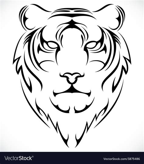 Tiger Face Tattoo Outline