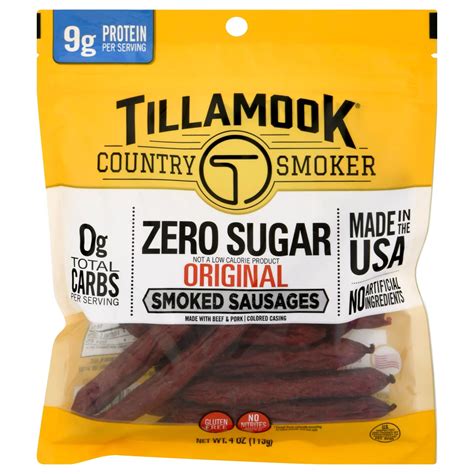 Tillamook Country Smoker Beef Jerky Zero Sugar Black Pepper Ingredients