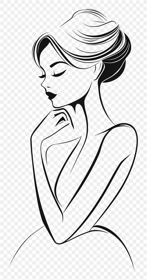 Timeless Elegance Elegant Woman Silhouette Drawing Png