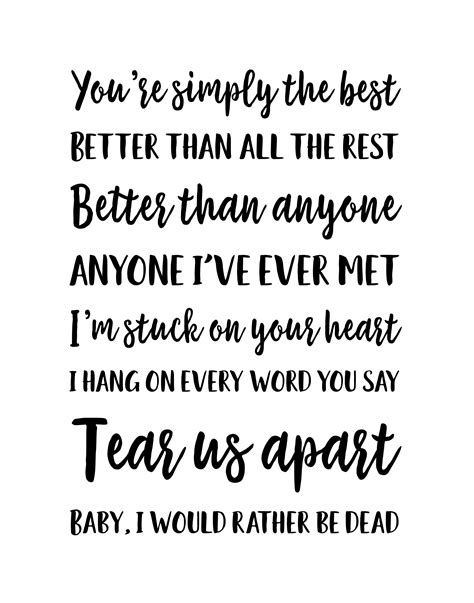 Tina Turner Youre Simply The Best Lyrics Digital Download Print Traditional Style Wall Art Music Decor Etsy Australia