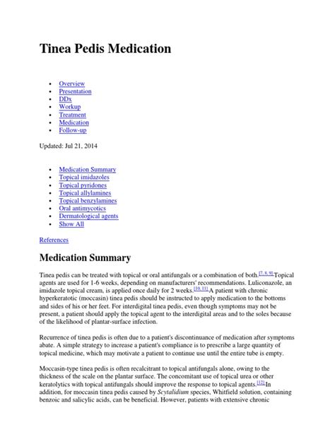 Tinea Pedis Medication Download Free Pdf Drugs Clinical Medicine