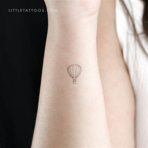 Tiny Hot Air Balloon Temporary Tattoo Set Of 3 Little Tattoos