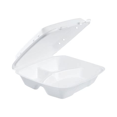 To Go Boxes For Food 9 Inch Xps Foam 3 Compartment Container White To Go Plates
