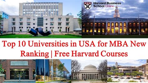 Top 10 Universities In Usa For Mba New Ranking Free Harvard Courses