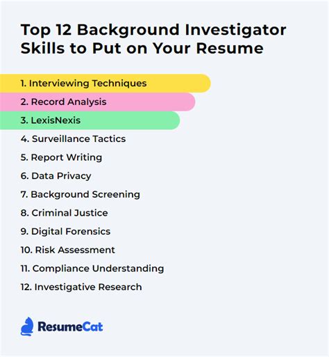 Top 12 Background Investigator Skills To Put On Your Resume