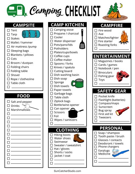 Top Camping Gear List Store Camping Checklist Camping Essentials Meals Diy Projects