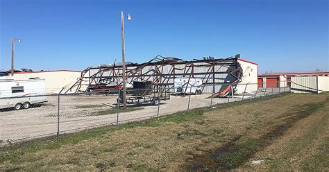 Tornado Damages Haslet Self Storage Complex Cbs Texas