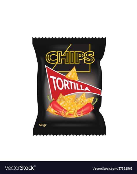 Tortilla Chips Bag Royalty Free Vector Image Vectorstock