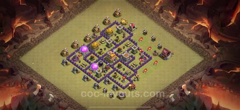 Town Hall 7 War Coc Base Layout 2025 With Copy Link Th7 Max Levels