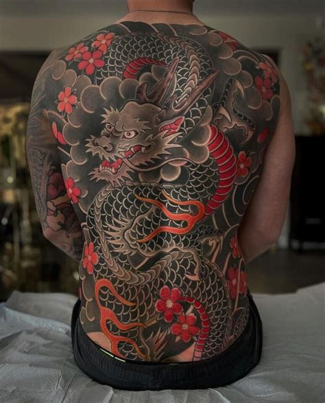 Traditional Japanese Dragon Back Tattoo Tattoo Uploaded By Emil