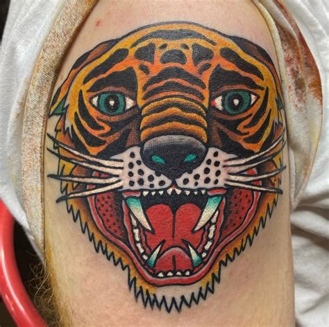 Traditional Tiger Head Tattoos