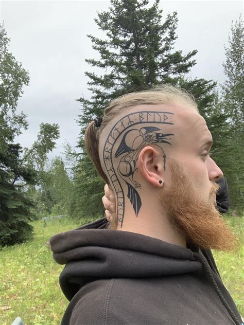 Traditional Viking Head Tattoo