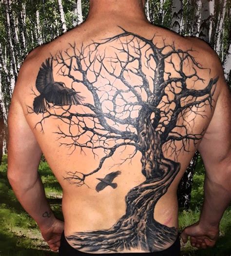 Tree On Back Tattoo