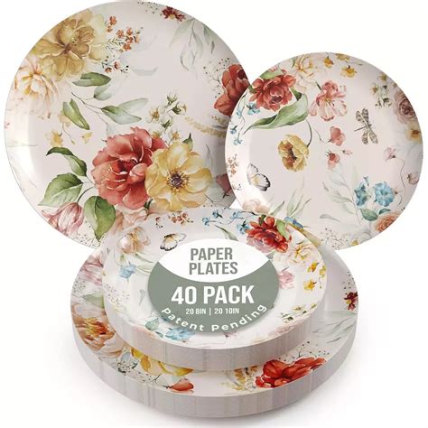 Trendables Heavy Duty Paper Plates 40 Piece Disposable Party Set For 20 Guests Includes 20 Trendables Heavy Duty Paper Plates 40 Piece Disposable Party Set For 20 Guests Includes 20