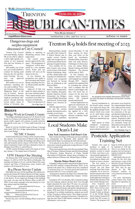 Trenton Republican Times 12 21 23 By Honeycuttmedia Issuu