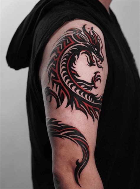 Tribal Chinese Dragon Tattoos