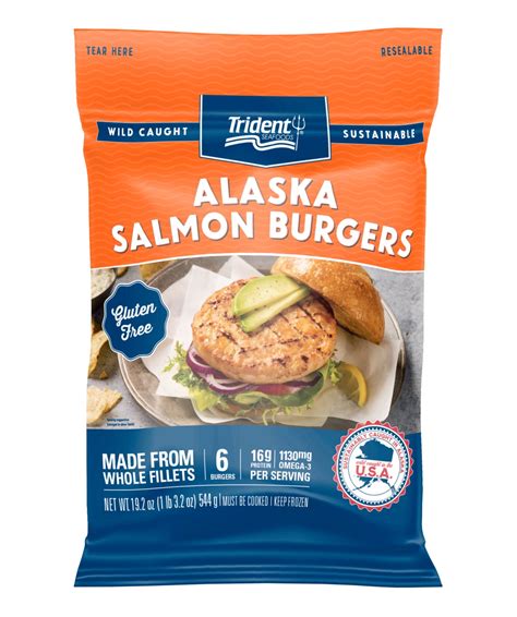 Trident Seafoods Salmon Burgers Alaskan 4 Count 11 2 Oz Pavilions