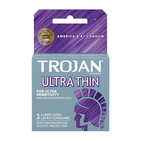 Trojan Ultra Thin Lubricated Condoms 3 Count Pack Of 3 1N Instacart