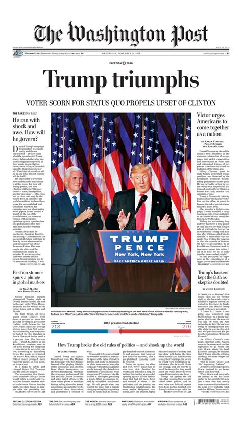 Trump Triumphs Today S Front Page The Washington Post
