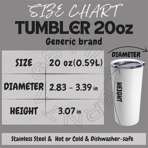 Tumbler Sizing Chart Etsy Tumbler Sizing Chart Etsy