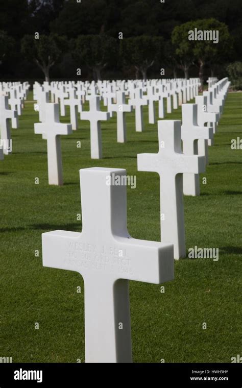 Tunisia Tunis Carthage Us World War Two Era War Cemetery Stock Photo