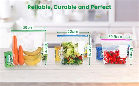 Tuocal 75 Pcs Zip Lock Bags With Baggy Rack Holder Freezer Bag Set 3