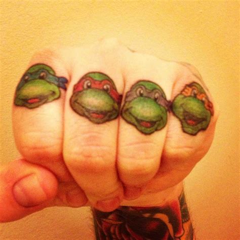 Turtle Power Knuckle Tattoos Ninja Turtle Tattoos Tattoos