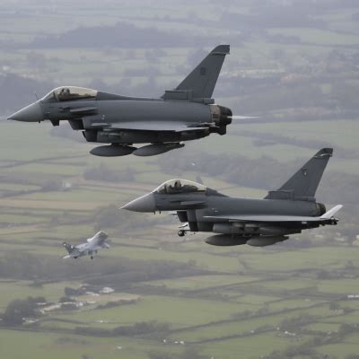 Two Raf Typhoon Fighter Jets Seemingly Avoid Mid Air Collision In