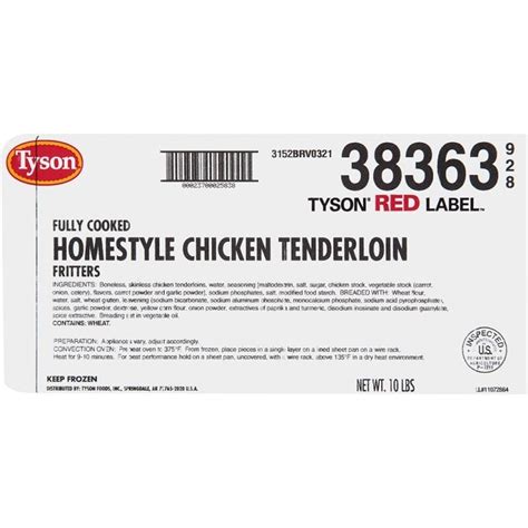 Tyson Red Label Chicken Tender Fritter Cooked Homestyle Us Foods Chef Tyson Red Label Chicken Tender Fritter Cooked Homestyle Us Foods Chef