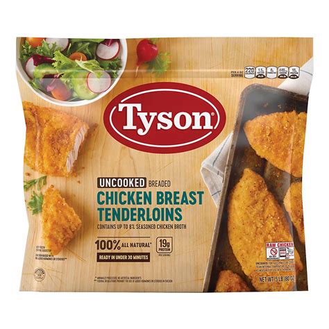 Tyson Uncooked Breaded Chicken Breast Tenderloins 5 Lbs Goisco Com